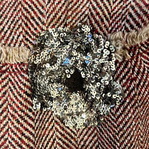 BCBG Designer Chevron Tweed Wool Blend Jacket - Picture 3 of 7